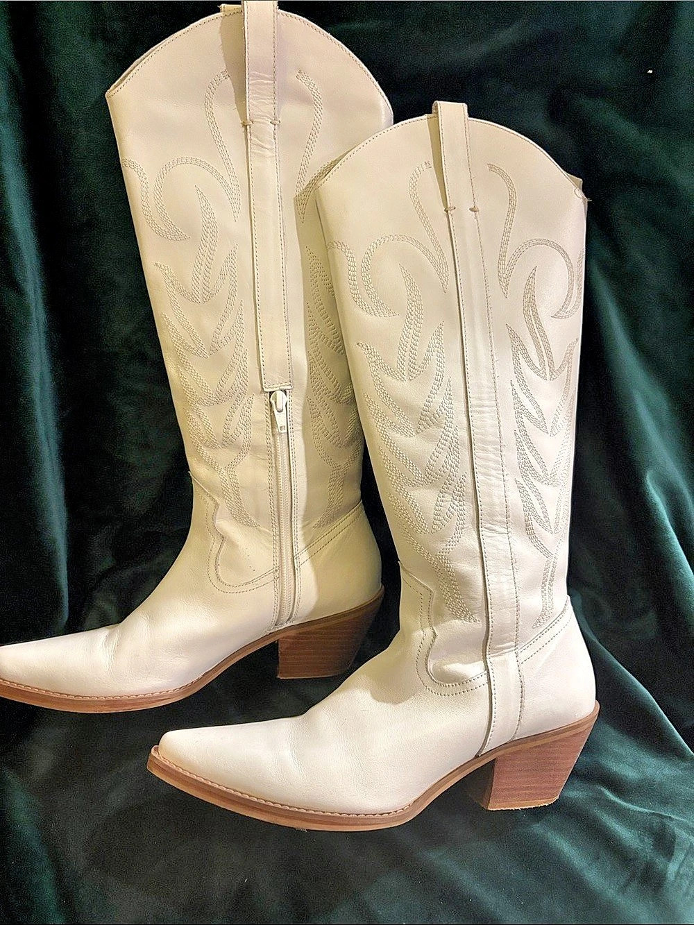 Matisse Agency Western Boot Leather Heeled Boots White US 7.5M